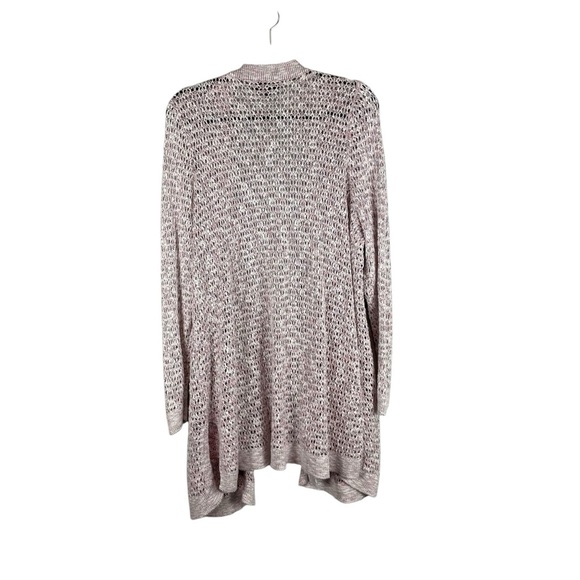 Lane Bryant Pink & White Marled Open Knit Long Cardigan Sweater Size 18/20 - Picture 5 of 5